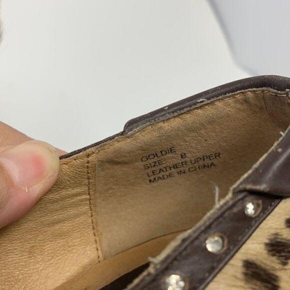 Yellow box Animal Print faux fur  Wedges Size 8 - Picture 5 of 10